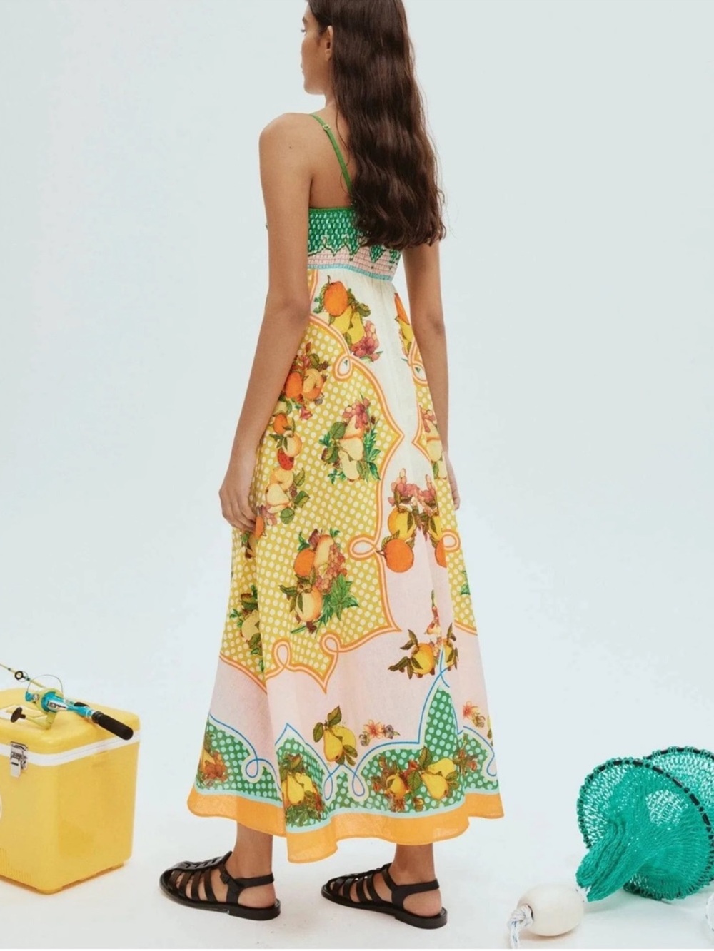 ALÉMAIS Lemonis Printed Linen
Midi Dress Sz 12 - Picture 4 of 16